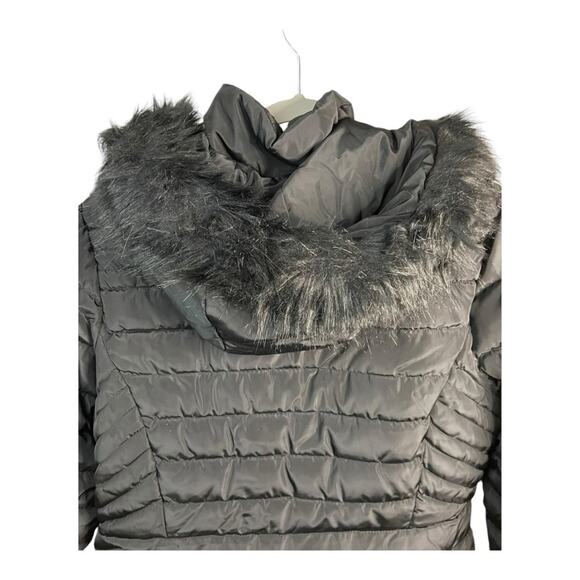 Kenneth Cole Full Length Parka Faux Fur Hooded Jacket in Black ‎ Size XL NWT - Picture 5 of 12